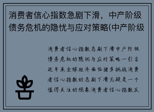 消费者信心指数急剧下滑，中产阶级债务危机的隐忧与应对策略(中产阶级消费者英语)